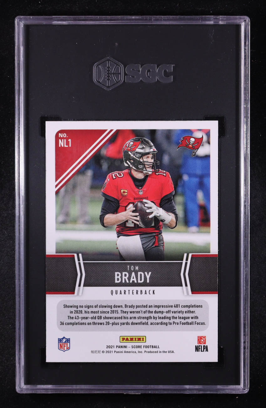 Tom Brady 2021 Panini Score Next Level Stats #1 (SGC 10) at PristineAuction.com Tom Brady 2021 Panini Score Next Level Stats #1 (SGC 10) at PristineAuction.com