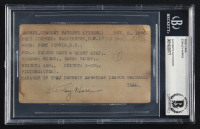 Stanley "Bucky" Harris Signed Vintage 3x5 Index Card (BGS) at PristineAuction.com