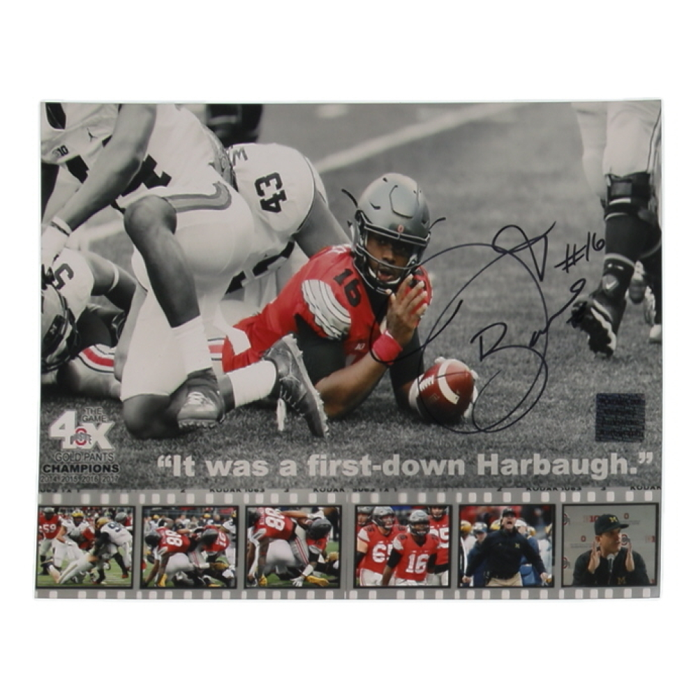 J.T. Barrett Signed Ohio State Buckeyes 8x10 Photo (Playball Ink) at PristineAuction.com