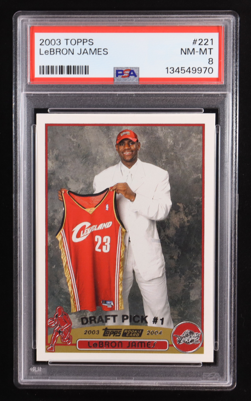LeBron James 2003-04 Topps #221 RC (PSA 8) at PristineAuction.com LeBron James 2003-04 Topps #221 RC (PSA 8) at PristineAuction.com