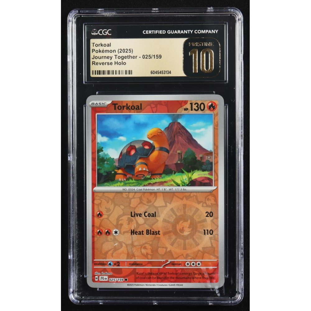 Torkoal 2025 Pokemon Journey Together #025 (CGC Pristine 10) at PristineAuction.com
