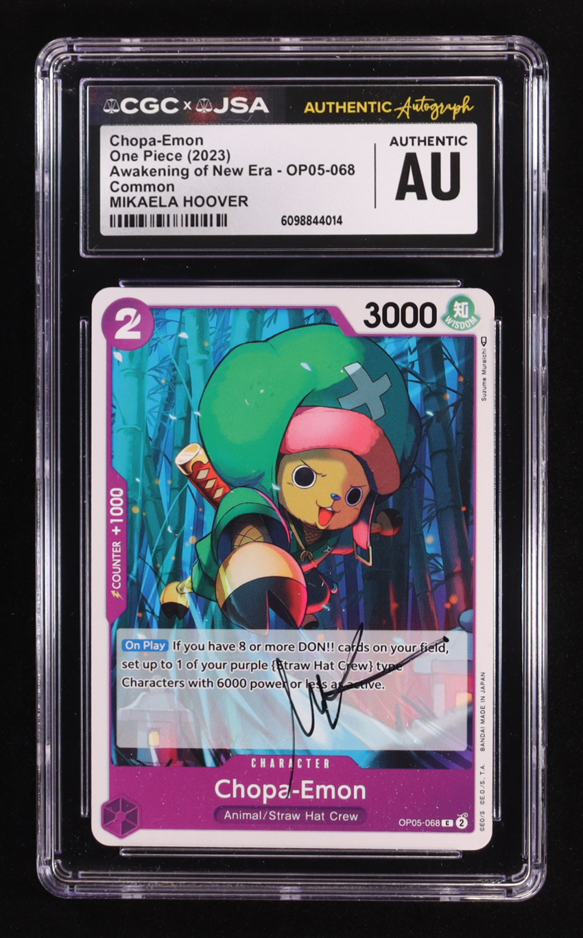 Mikaela Hoover Signed 2023 Chopa-Emon One Piece Awakening of New Era #OP05-068 (CGC) at PristineAuction.com Mikaela Hoover Signed 2023 Chopa-Emon One Piece Awakening of New Era #OP05-068 (CGC) at PristineAuction.com