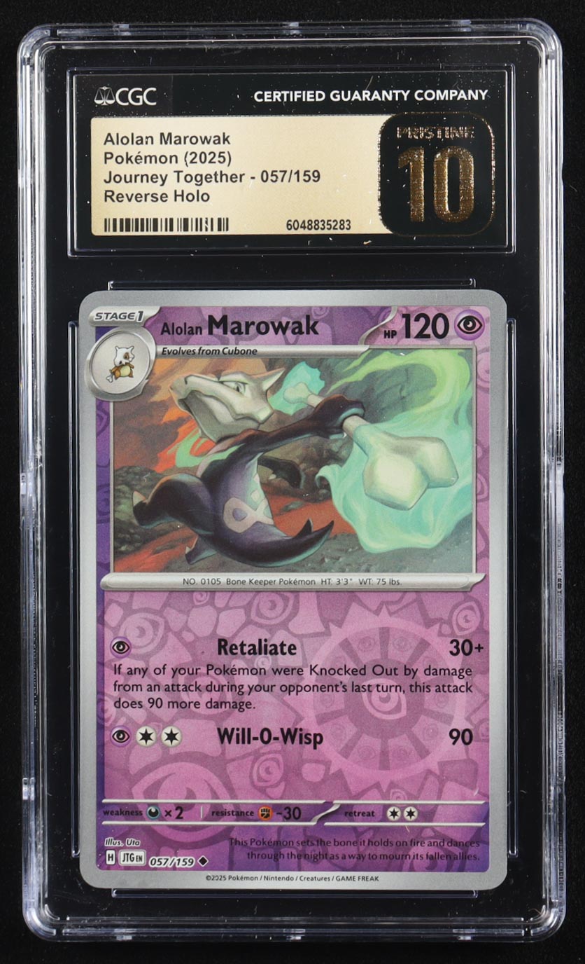Alolan Marowak 2025 Pokemon Journey Together #057 (CGC Pristine 10) at PristineAuction.com Alolan Marowak 2025 Pokemon Journey Together #057 (CGC Pristine 10) at PristineAuction.com