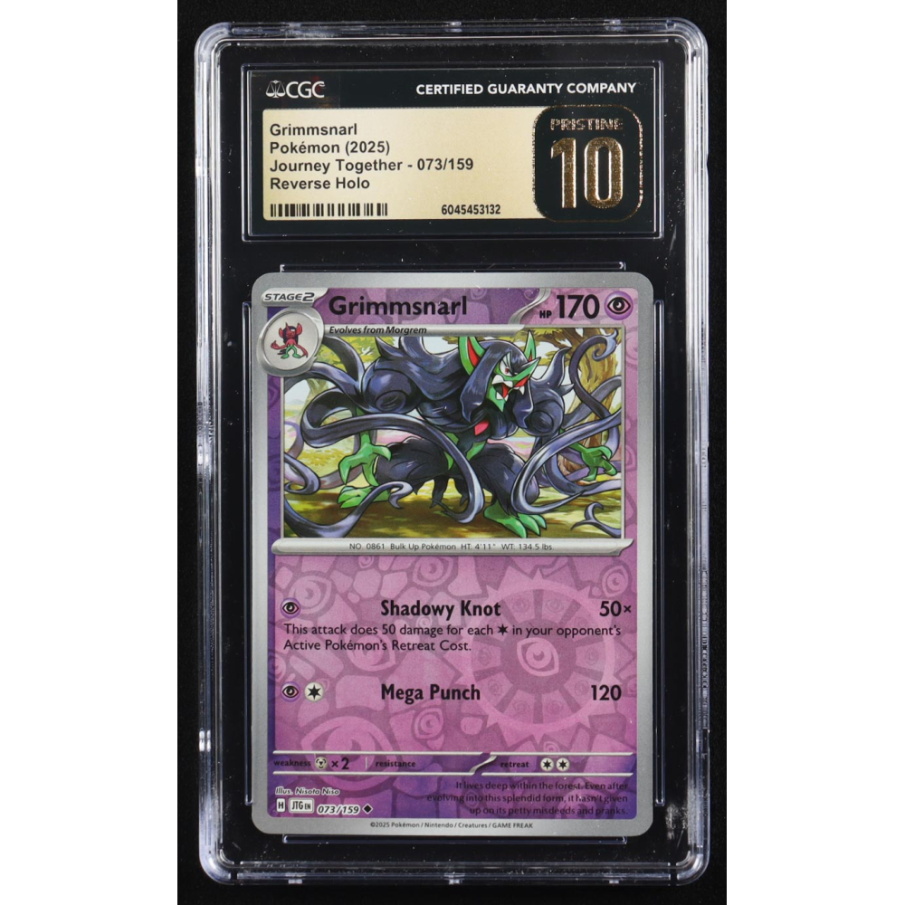 Grimmsnarl 2025 Pokemon Journey Together #073 (CGC Pristine 10) at PristineAuction.com