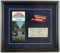 Disneyland "Main Street USA" Custom Framed Guide Display with Omnibus Toy & Omnibus Ticket at PristineAuction.com
