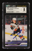 Jackson LaCombe Signed 2023-24 Upper Deck #456 RC (CGC 8) at PristineAuction.com