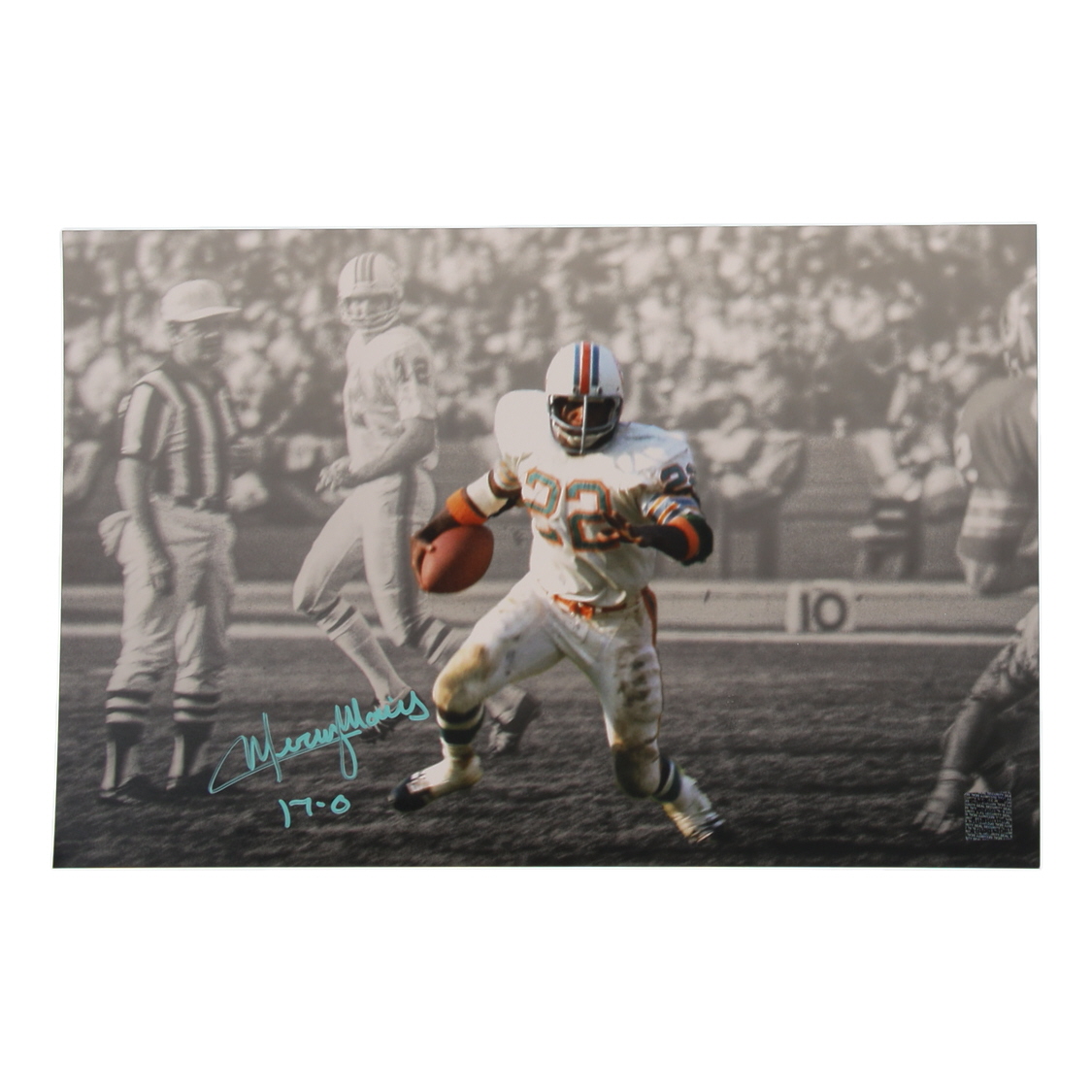 Mercury Morris Signed Dolphins 11x17 Photo Inscribed "17-0" (Playball Ink) at PristineAuction.com Mercury Morris Signed Dolphins 11x17 Photo Inscribed "17-0" (Playball Ink) at PristineAuction.com