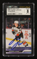 Jackson LaCombe Signed 2023-24 Upper Deck #456 RC (CGC 8) at PristineAuction.com