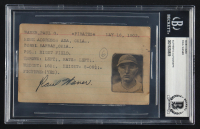 Paul Waner Signed Vintage 3x5 Index Card (BGS) at PristineAuction.com