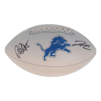 David Montgomery & Jahmyr Gibbs Signed Lions Logo Football (Fanatics) at PristineAuction.com