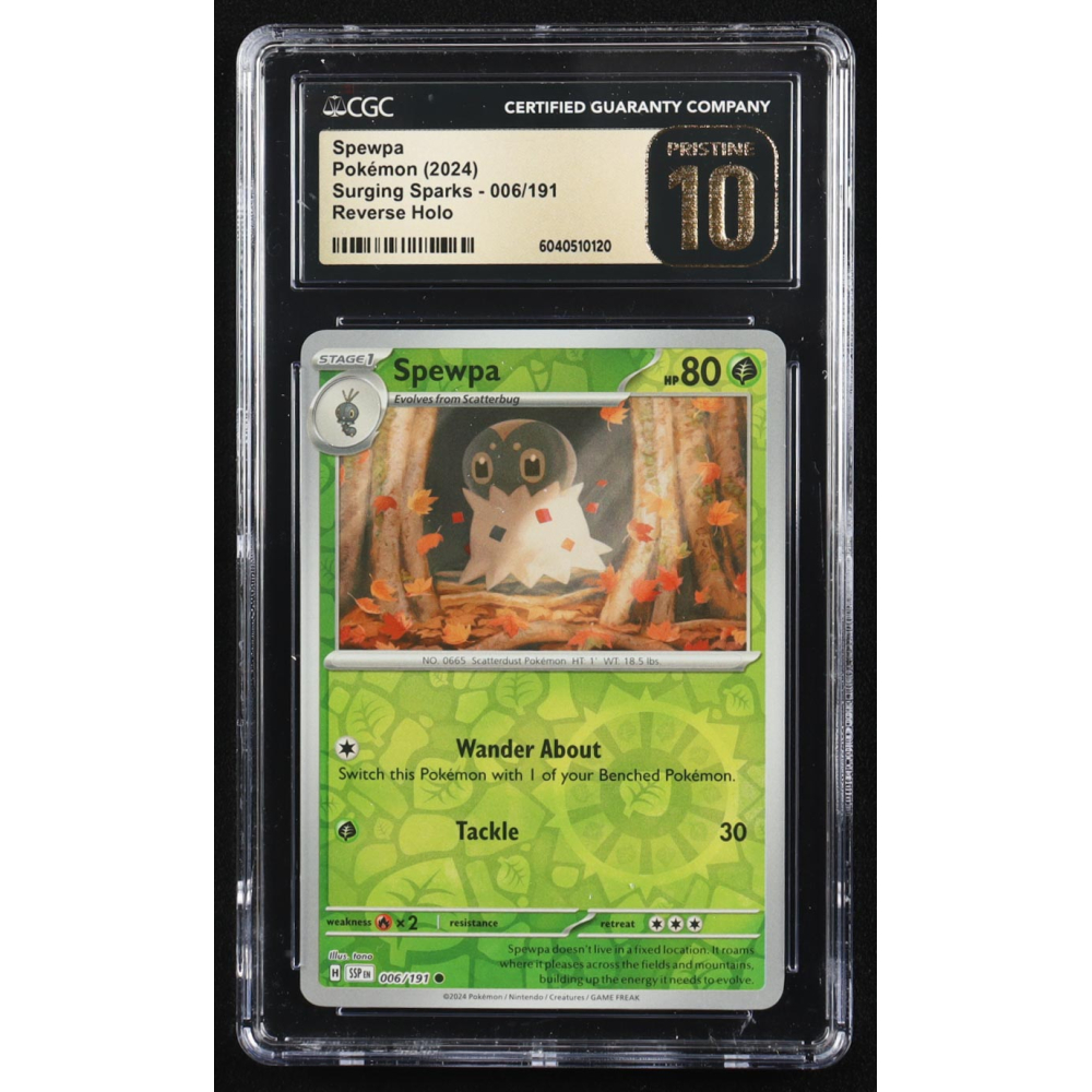 Spewpa 2025 Pokemon Journey Together #006 (CGC Pristine 10) at PristineAuction.com