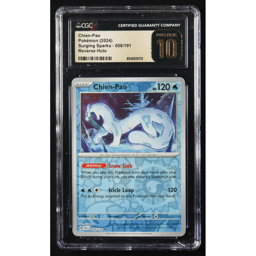 Chien-Pao 2024 Pokemon Surging Sparks #056 (CGC Pristine 10) at PristineAuction.com