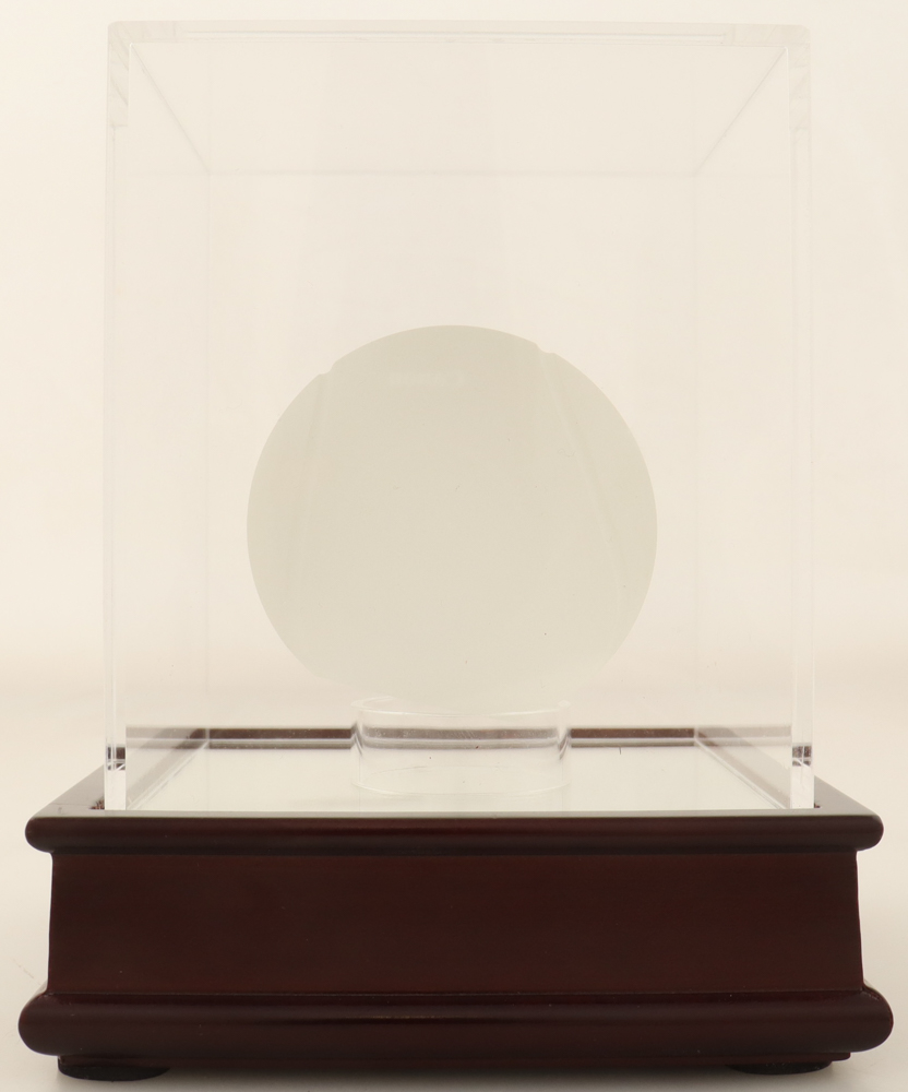 Tiffany & Co. Lead Crystal Tennis Ball With Wood & Acrylic Display Case at PristineAuction.com Tiffany & Co. Lead Crystal Tennis Ball With Wood & Acrylic Display Case at PristineAuction.com