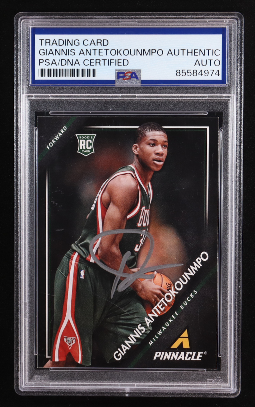 Giannis Antetokounmpo Signed 2013-14 Pinnacle #5 RC (PSA) at PristineAuction.com Giannis Antetokounmpo Signed 2013-14 Pinnacle #5 RC (PSA) at PristineAuction.com