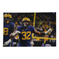 Jaylen Harrell Signed Michigan Wolverines 11x17 Photo (Playball Ink) at PristineAuction.com