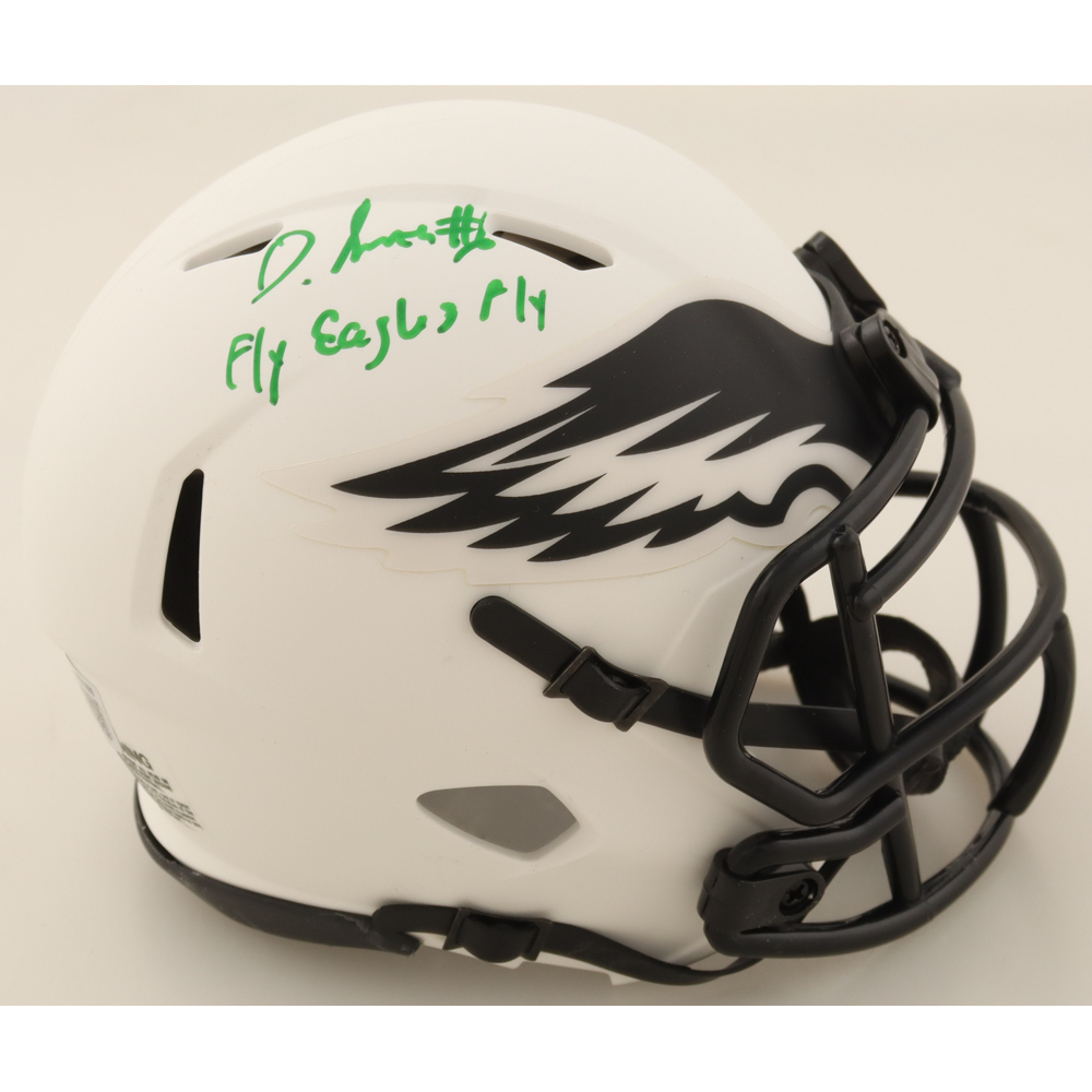 DeVonta Smith Signed Eagles Lunar Eclipse Alternate Speed Mini Helmet Inscribed "Fly Eagles Fly" (Beckett) at PristineAuction.com