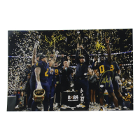 Jaylen Harrell, Mike Sainristil & Josh Wallace Signed Michigan Wolverines 11x17 Photo (Playball Ink) at PristineAuction.com