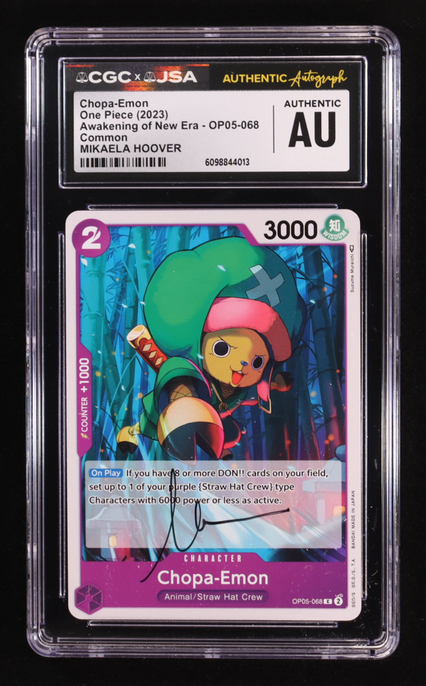 Mikaela Hoover Signed 2023 Chopa-Emon One Piece Awakening of New Era #OP05-068 (CGC) at PristineAuction.com Mikaela Hoover Signed 2023 Chopa-Emon One Piece Awakening of New Era #OP05-068 (CGC) at PristineAuction.com