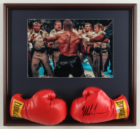 Mike Tyson Signed Custom Framed Set of (2) Everlast Boxing Gloves Display (Tyson) at PristineAuction.com