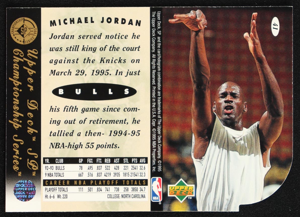 Michael Jordan 1994-95 SP Championship Die Cuts #41 at PristineAuction.com Michael Jordan 1994-95 SP Championship Die Cuts #41 at PristineAuction.com