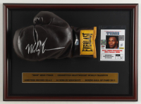 Mike Tyson Signed Custom Framed Vintage Everlast Boxing Glove Display 2000 Backstage Pass (Tyson) at PristineAuction.com