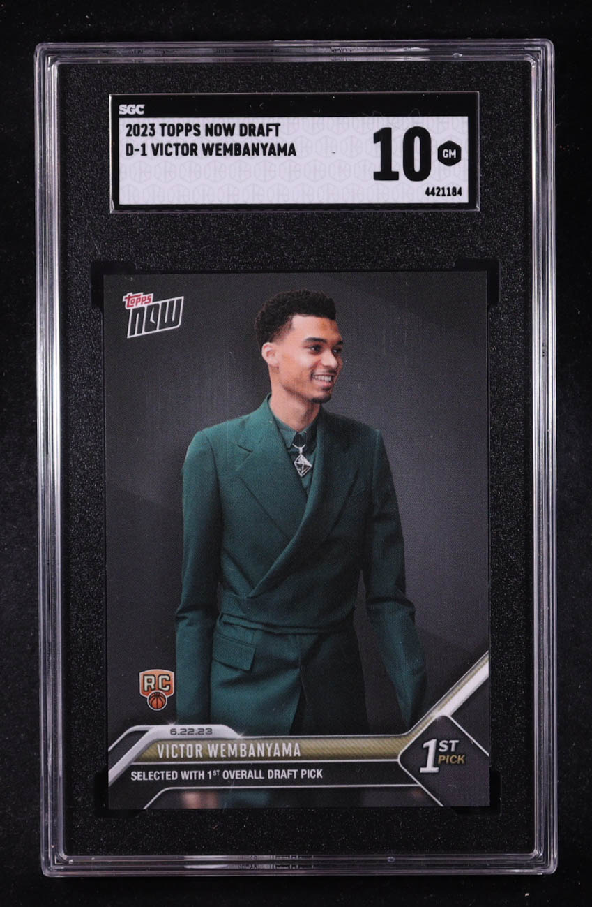 Victor Wembanyama 2023 Topps Now Draft #D1 RC (SGC 10) at PristineAuction.com Victor Wembanyama 2023 Topps Now Draft #D1 RC (SGC 10) at PristineAuction.com
