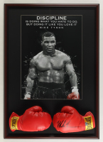 Mike Tyson Signed Custom Framed Set of (2) Everlast Boxing Gloves Display (Tyson) at PristineAuction.com
