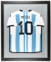 Lionel Messi Signed Team Argentina Custom Framed Jersey Display (Beckett) at PristineAuction.com