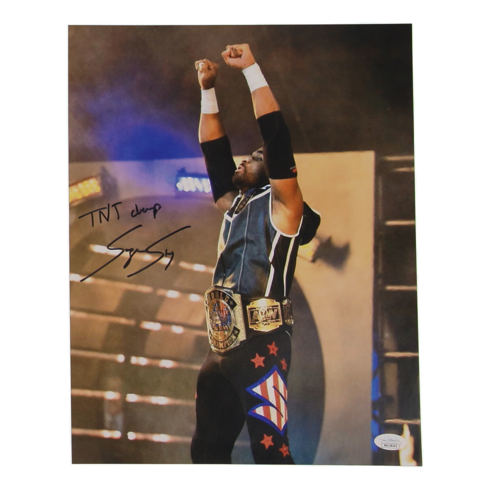 Scorpio Sky Signed AEW 11x14 Photo Inscribed "TNT Champ" (JSA) at PristineAuction.com Scorpio Sky Signed AEW 11x14 Photo Inscribed "TNT Champ" (JSA) at PristineAuction.com
