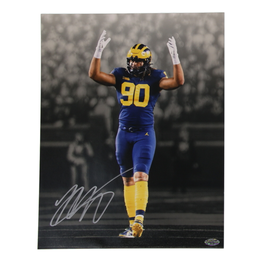 Mike Morris Signed Michigan Wolverines 11x14 Photo (Playball Ink) at PristineAuction.com