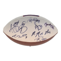 New York Giants Greats | Giants Logo Football Signed by (11) with Jason Pierre Paul, Lawrence Tynes, Chris Canty (JSA) at PristineAuction.com