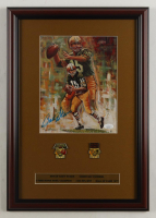 Bart Starr Signed Packers Custom Framed Art Print Display with Stat Plaque & (2) Pins (JSA) at PristineAuction.com