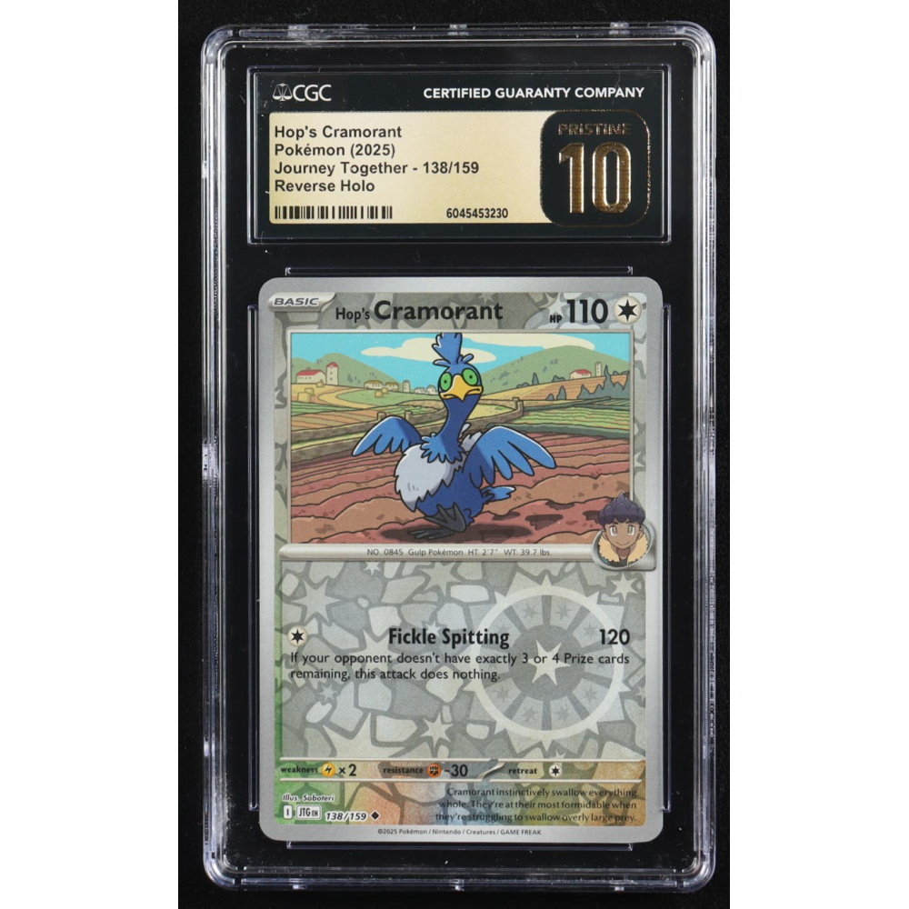 Hop's Cramorant 2025 Pokemon Journey Together #138 (CGC Pristine 10) at PristineAuction.com