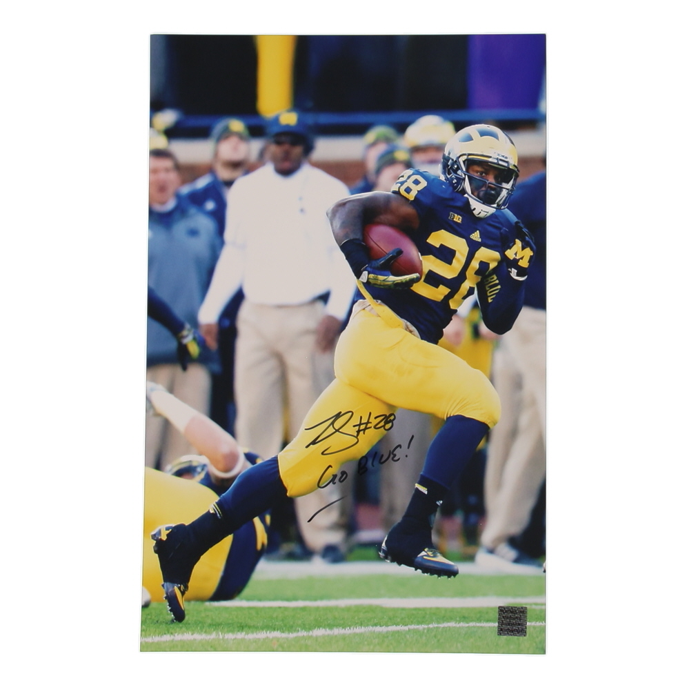 Fitzgerald Toussaint Signed Michigan Wolverines 11x17 Photo Inscribed "Go Blue!" (Playball Ink) at PristineAuction.com Fitzgerald Toussaint Signed Michigan Wolverines 11x17 Photo Inscribed "Go Blue!" (Playball Ink) at PristineAuction.com