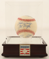 Baseball Hall of Famers ONL Baseball Signed by (17) with Stan Musial, Al Kaline & Enos Slaughter in Display Case (PSA) at PristineAuction.com
