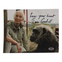 Jane Goodall Signed 8x10 Photo Inscribed "Hear Your Heart" (PSA) at PristineAuction.com