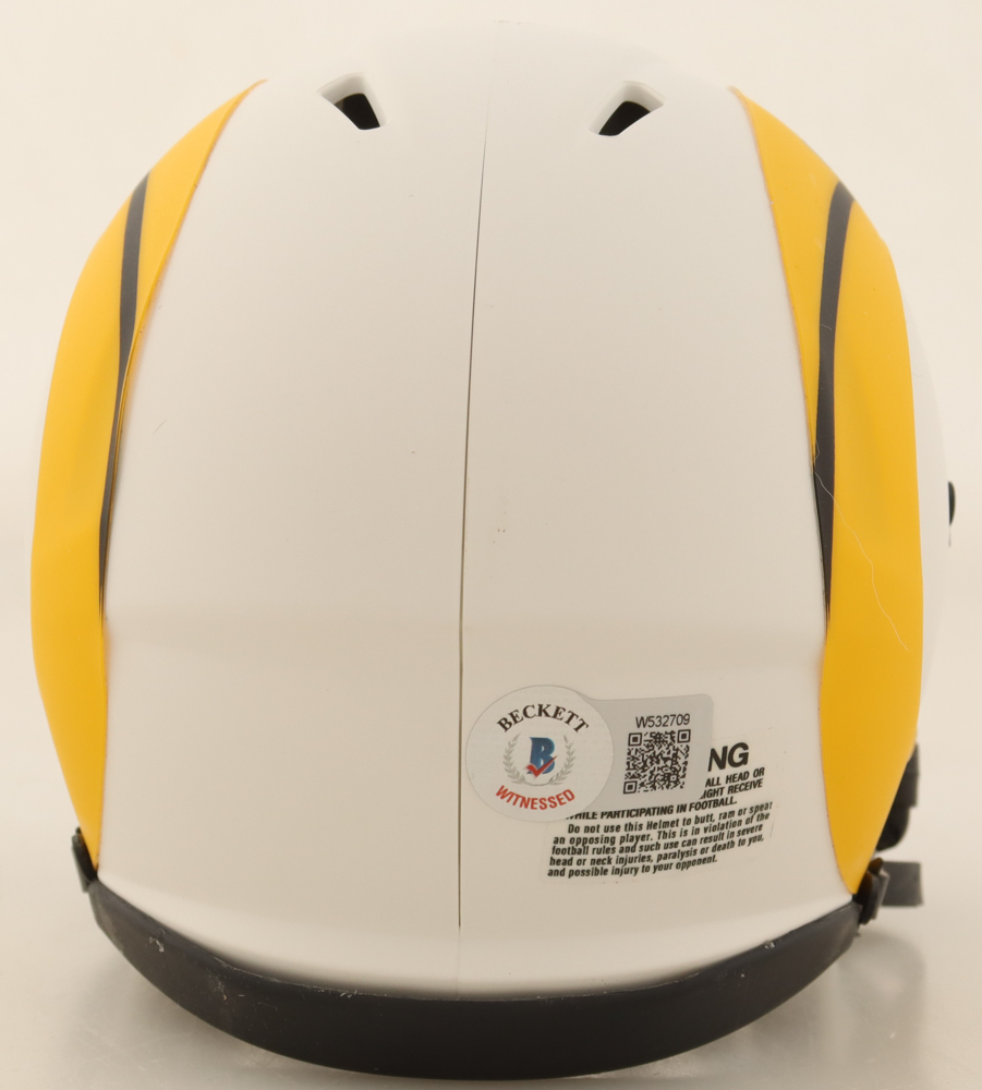 Marshall Faulk Signed Rams Lunar Eclipse Alternate Speed Mini Helmet Inscribed "HOF 20XI" (Beckett) at PristineAuction.com Marshall Faulk Signed Rams Lunar Eclipse Alternate Speed Mini Helmet Inscribed "HOF 20XI" (Beckett) at PristineAuction.com