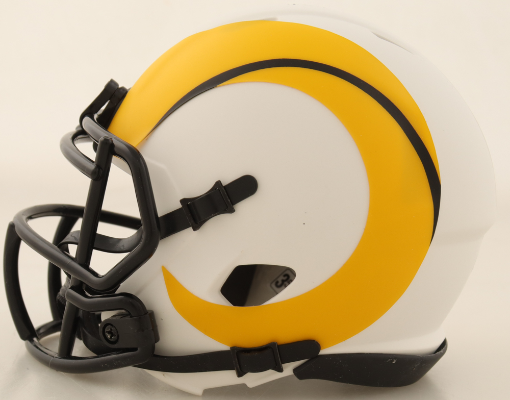 Marshall Faulk Signed Rams Lunar Eclipse Alternate Speed Mini Helmet Inscribed "HOF 20XI" (Beckett) at PristineAuction.com Marshall Faulk Signed Rams Lunar Eclipse Alternate Speed Mini Helmet Inscribed "HOF 20XI" (Beckett) at PristineAuction.com