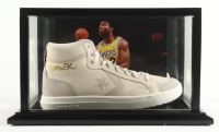 Magic Johnson Signed Converse All Star White Leather Basketball Shoe with Display Case (Beckett) at PristineAuction.com