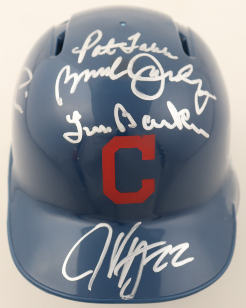 Indians Legends Mini Helmet Signed By (6) With Jason Kipnis, Greg Swindell, Otis Nixon, Pat Tabler (JSA) at PristineAuction.com Indians Legends Mini Helmet Signed By (6) With Jason Kipnis, Greg Swindell, Otis Nixon, Pat Tabler (JSA) at PristineAuction.com