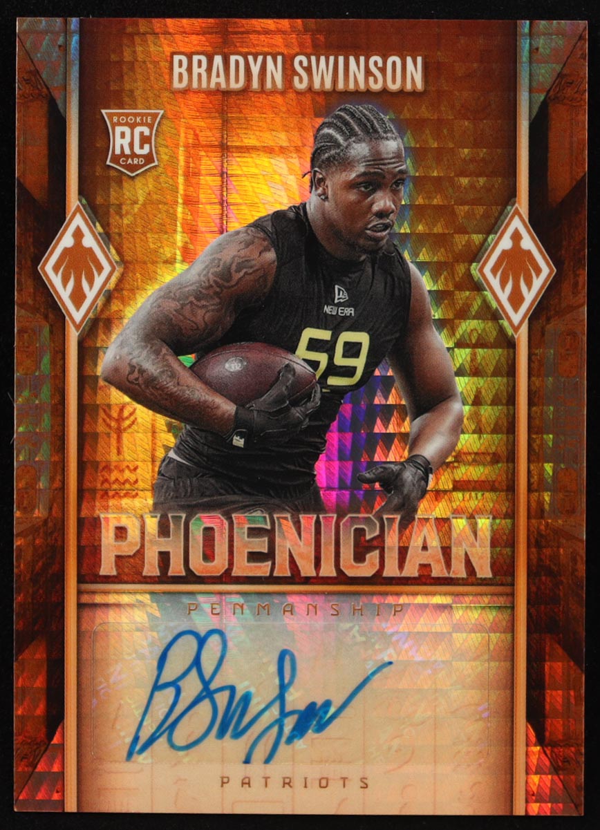 Bradyn Swinson 2025 Panini Phoenix Phoenician Penmanship Hyper #40 #050/199 RC at PristineAuction.com Bradyn Swinson 2025 Panini Phoenix Phoenician Penmanship Hyper #40 #050/199 RC at PristineAuction.com
