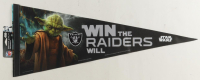 "STAR WARS: Yoda" Las Vegas Raiders Vintage Felt Pennant Flag at PristineAuction.com