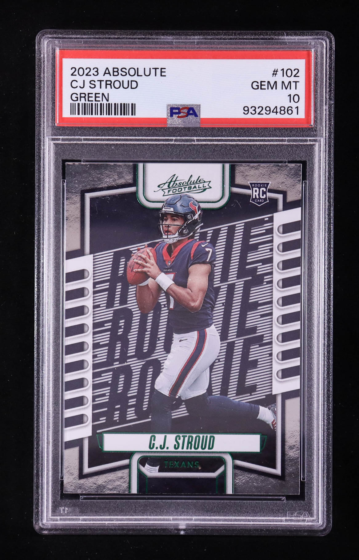 C.J. Stroud 2023 Absolute Green #102 RC (PSA 10) at PristineAuction.com C.J. Stroud 2023 Absolute Green #102 RC (PSA 10) at PristineAuction.com