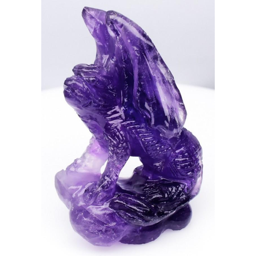 84.52 Carats Natural Amethyst Dragon Carving at PristineAuction.com