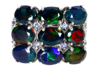 6.75 Carats Natural Black Opal & Tanzanite Ring | $1,900 Estimated Retail Value (UGL Cert) at PristineAuction.com
