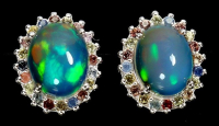 4.50 Carats Natural Opal & Multi-Colored Earrings | $2,200 Estimated Retail Value (UGL Cert) at PristineAuction.com