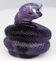 34.47 Carats Natural Amethyst Snake Carving at PristineAuction.com