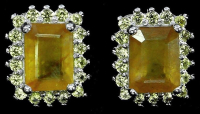 3.00 Carats Natural Orange & Yellow Sapphire Earrings | $1,950 Estimated Retail Value (UGL Cert) at PristineAuction.com