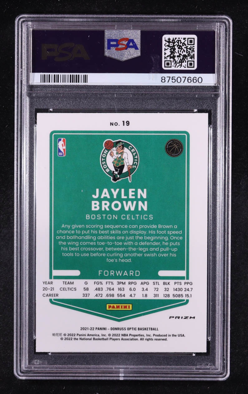 Jaylen Brown 2021-22 Donruss Optic Photon #19 (PSA 9) at PristineAuction.com Jaylen Brown 2021-22 Donruss Optic Photon #19 (PSA 9) at PristineAuction.com