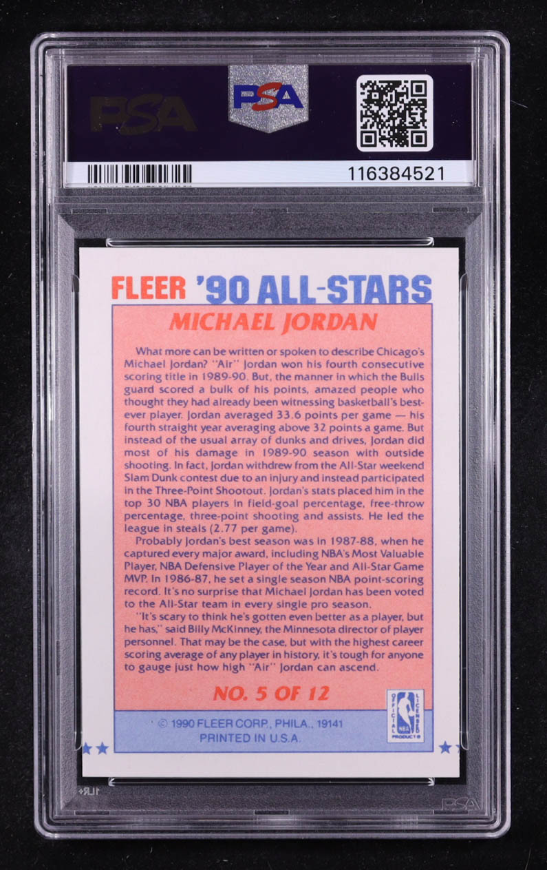 Michael Jordan 1990-91 Fleer All-Stars #5 (PSA 9) at PristineAuction.com Michael Jordan 1990-91 Fleer All-Stars #5 (PSA 9) at PristineAuction.com